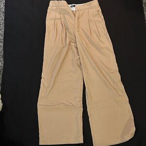 Tan Wide-Leg Pants